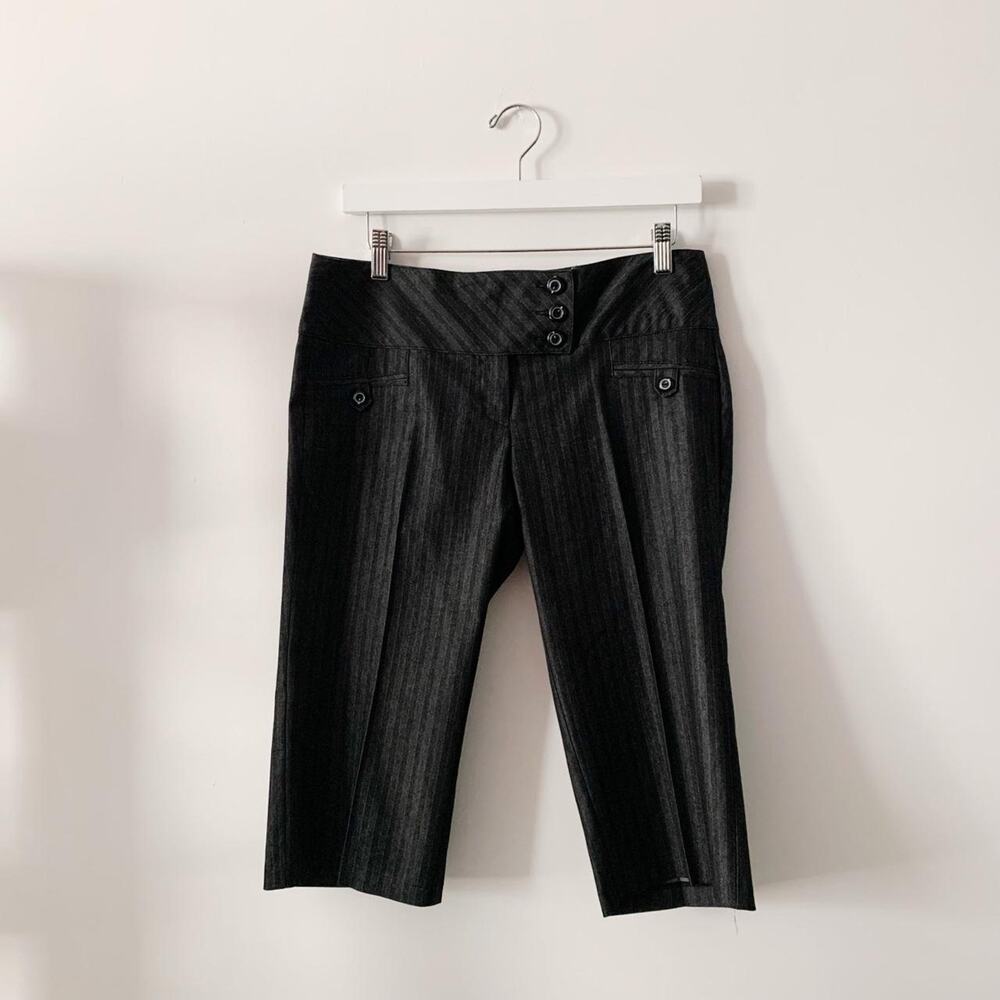 Vintage Joe Benbasset Black Pinstripe Capri Pants Size 7